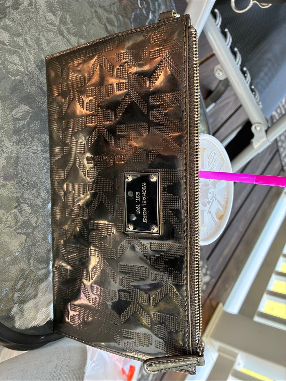 Michael Kors Metallic Wristlet
